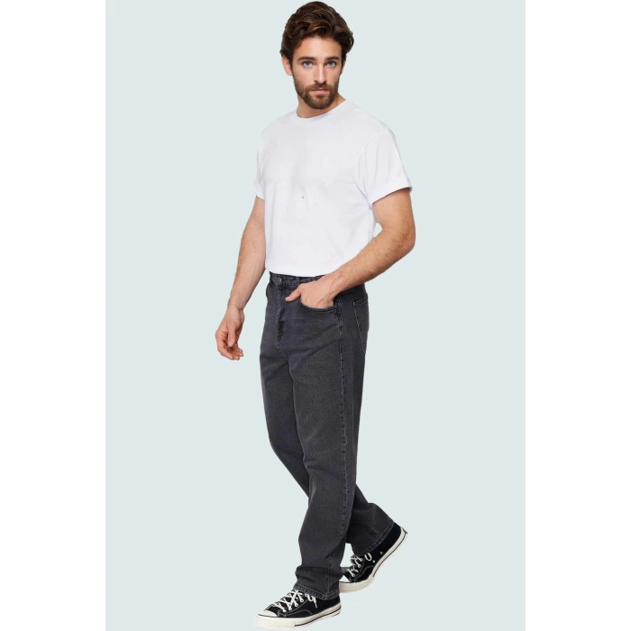 Erkek Geniş Paça Denim Kot Pantolon Casual Baggy Kalıp Günlük Kullanım Yaz Aylarının Vazgeçilmezi