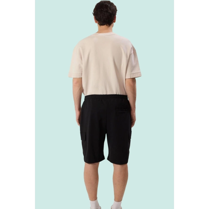 Erkek Geniş Paça Şort Aplike Detay Casual Günlük Stil Hafta Sonu Yaz Aylarının Vazgeçilmezi