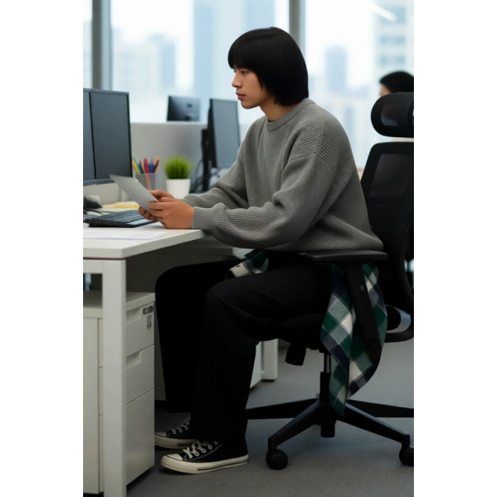 Erkek Gri Oversize Bisiklet Yaka Düz Düşük Kol Akrilik Triko Kazak Casual Tarzlara Özel Rahatlık