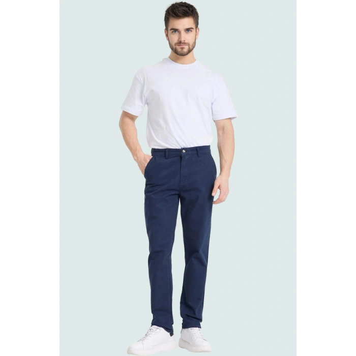 Erkek Günlük Kullanım İçin Straight Kalıp Chino Pantolon Esnek Gabardin Kumaş Modern Tasarım
