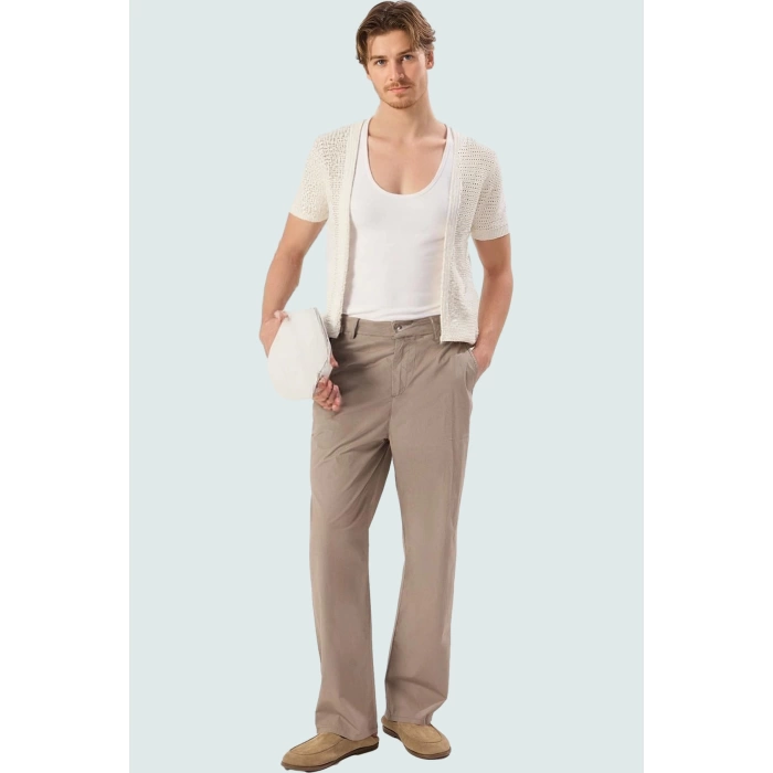 Erkek Günlük Ve Casual Stiller İçin Pamuk Straight Fit Uzun Pantolon Renk Kaliteli Malzeme