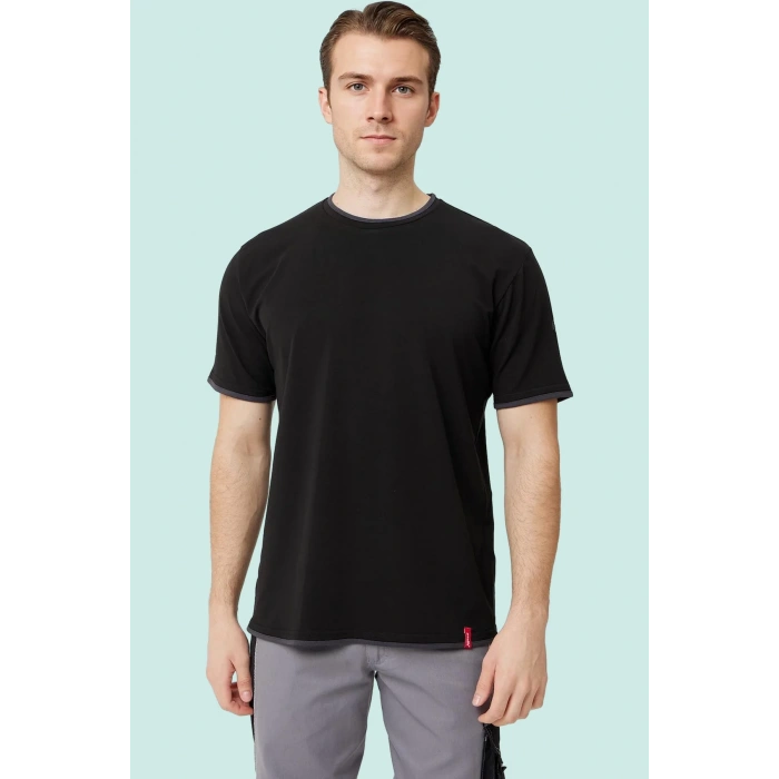 Erkek Khaki O Yaka Tshirt 92 Pamuk Morina shirt Nefes Alabilir Rahat Kesim