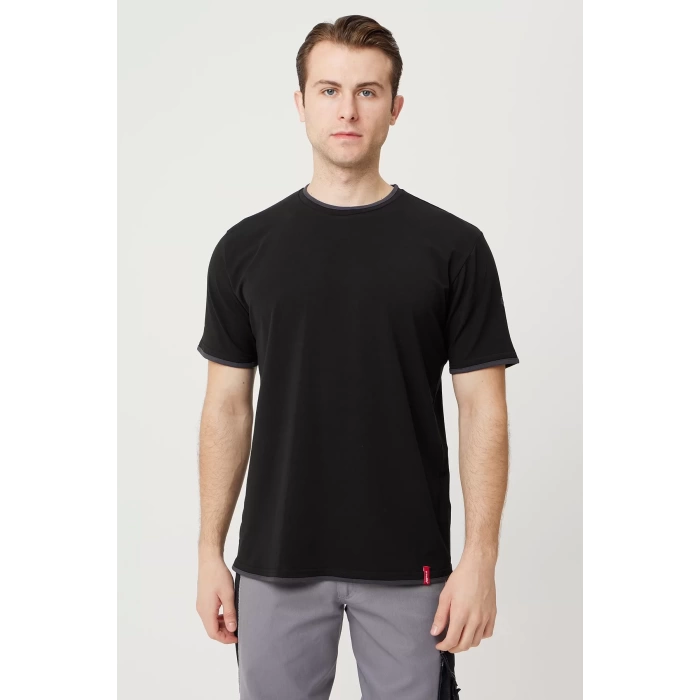 Erkek Khaki O Yaka Tshirt 92 Pamuk Morina shirt Nefes Alabilir Rahat Kesim