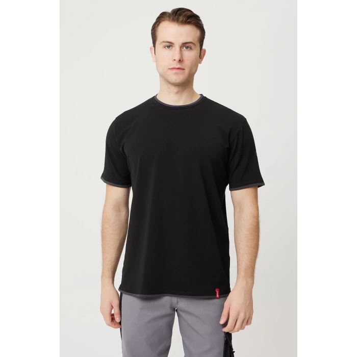 Erkek Khaki O Yaka Tshirt 92 Pamuk Morina shirt Nefes Alabilir Rahat Kesim