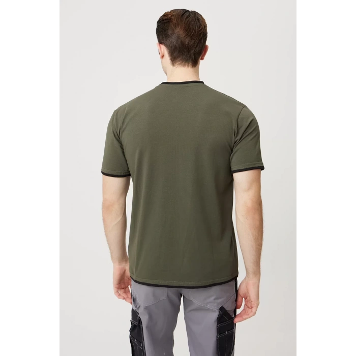 Erkek Khaki O Yaka Tshirt 92 Pamuk Morina shirt Nefes Alabilir Rahat Kesim