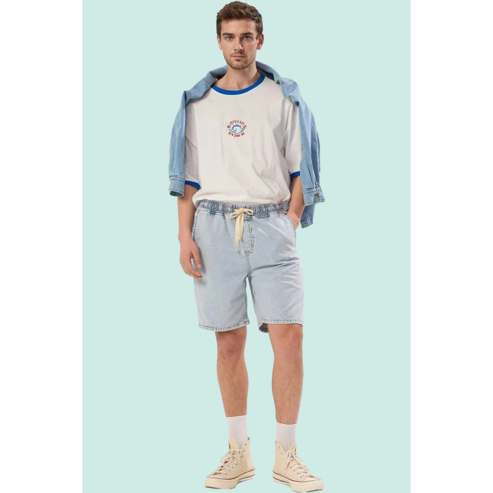Erkek Kısa Boy Denim Şort Straight Kalıp Pamuk Casual Yaz Stilleri İçin Stilin Buluştuğu Yer
