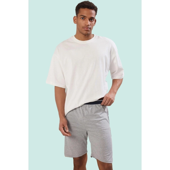 Erkek Kısa Boy Relaxed Fit Örme Şort 2li Paket Günlük Rahatlık Hafta Sonu Kaliteli Malzeme