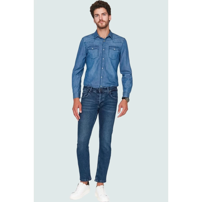 Erkek Koleksiyonu Pamuk Denim Pantolon Dar Kesim Günlük Stil Yaz Aylarının Vazgeçilmezi