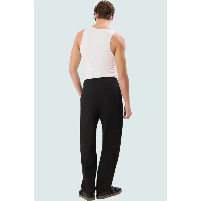 Erkek Modern Boru Paça Pantolon Casual Dokulu Gofre Kumaş Yaz Aylarının Vazgeçilmezi