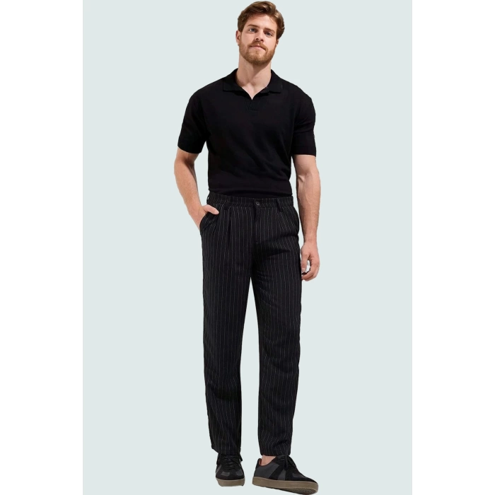 Erkek Modern Boru Paça Pantolon Polyester Viskoz Elastan Günlük Kullanım Dayanıklı Malzeme