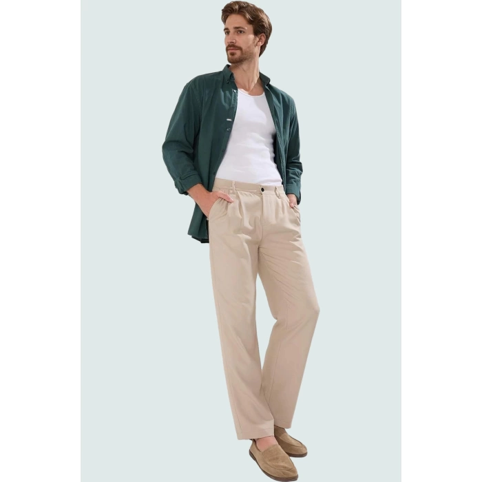 Erkek Modern Boru Paça Pantolon Polyester Viskoz Elastan Günlük Kullanım Dayanıklı Malzeme