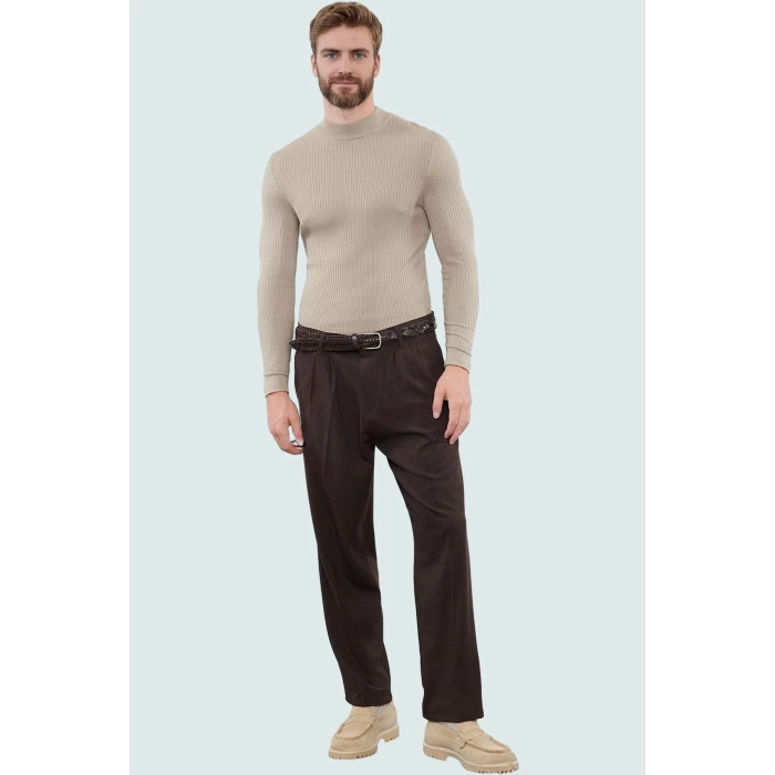 Erkek Modern Boru Paça Pantolon Polyester Viskoz Elastan Günlük Kullanım Dayanıklı Malzeme