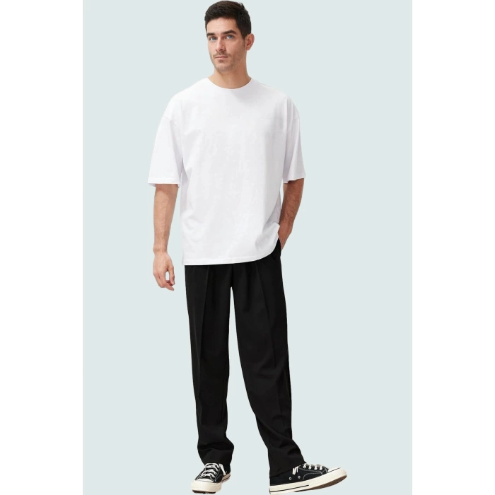 Erkek Modern Boru Paça Pantolon Polyester Viskoz Elastan Günlük Kullanım Dayanıklı Malzeme