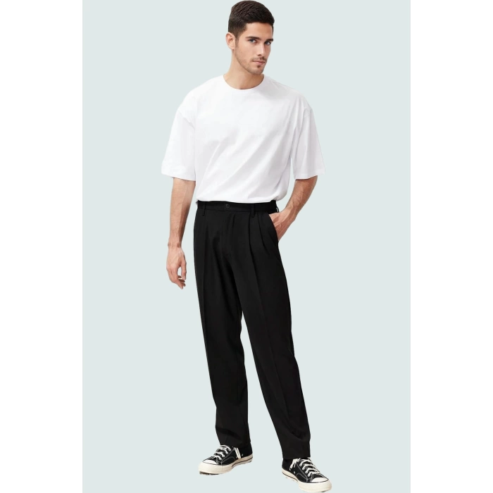 Erkek Modern Boru Paça Pantolon Polyester Viskoz Elastan Günlük Kullanım Dayanıklı Malzeme