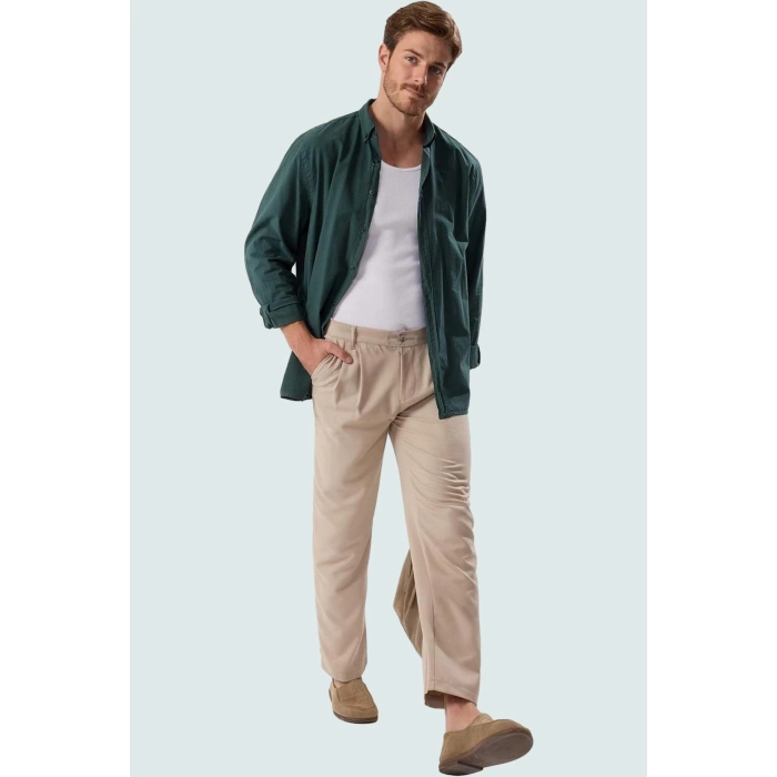 Erkek Modern Boru Paça Pantolon Polyester Viskoz Elastan Günlük Kullanım Dayanıklı Malzeme