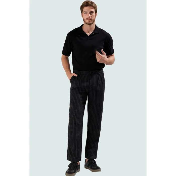 Erkek Modern Boru Paça Pantolon Polyester Viskoz Elastan Günlük Kullanım Dayanıklı Malzeme