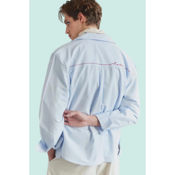 Erkek Modern Dokuma Pamuk Polyester Nakışlı Gömlek Yaz Mevsimine Özel Stilin Buluştuğu Yer