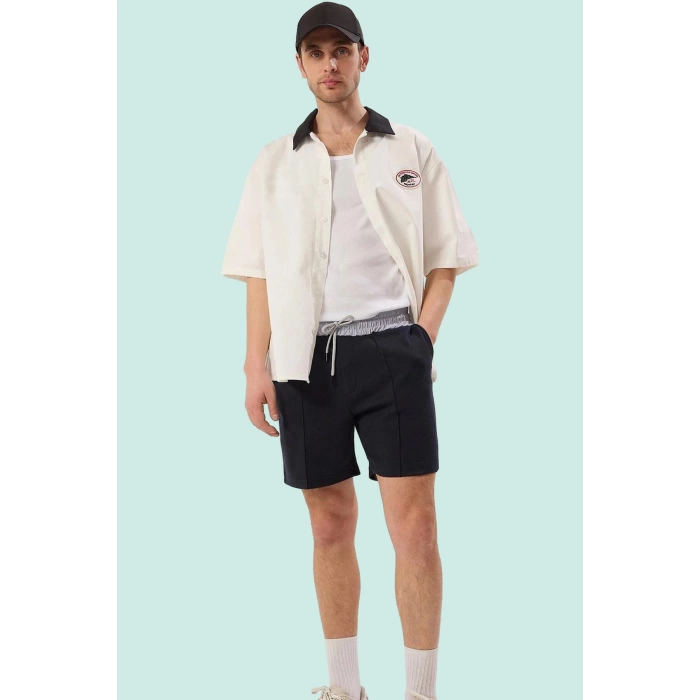 Erkek Modern Straight Kesim Pike Şort Günlük Spor Yaz Kombinleri İçin Stilin Buluştuğu Yer