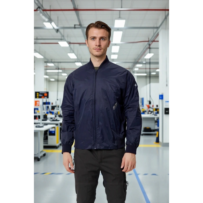 Erkek Monchler Naylon Bomber Ceket Mevsimlik Morino Jacket Fermuarlı Şık Tasarım Kumaş Rahat