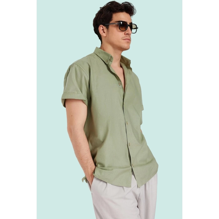 Erkek Oversize Fit Gömlek Yaka Kısa Kol Pamuklu Günlük Kullanım Yaz Aylarının Vazgeçilmezi