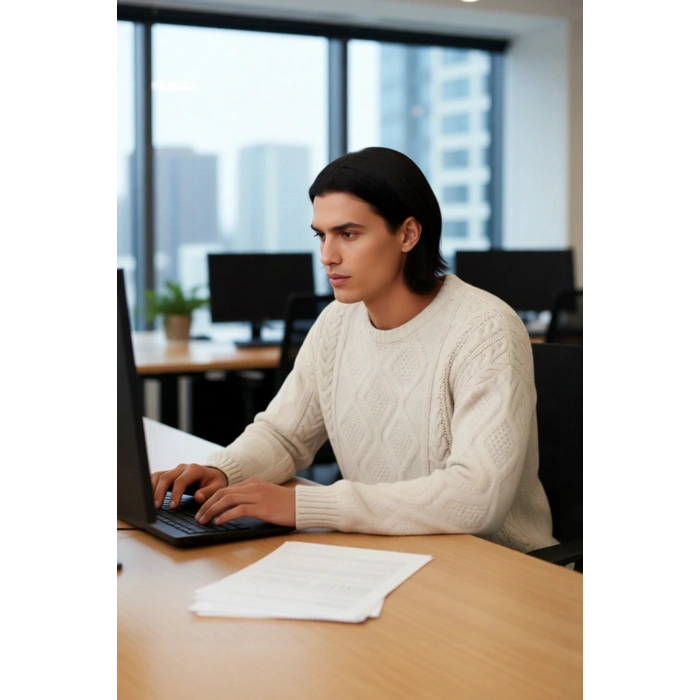 Erkek Oversize Geniş Kalıp Saç Örgülü Bisiklet Yaka Triko Kazak Kış Modası İçin İdeal Seçim