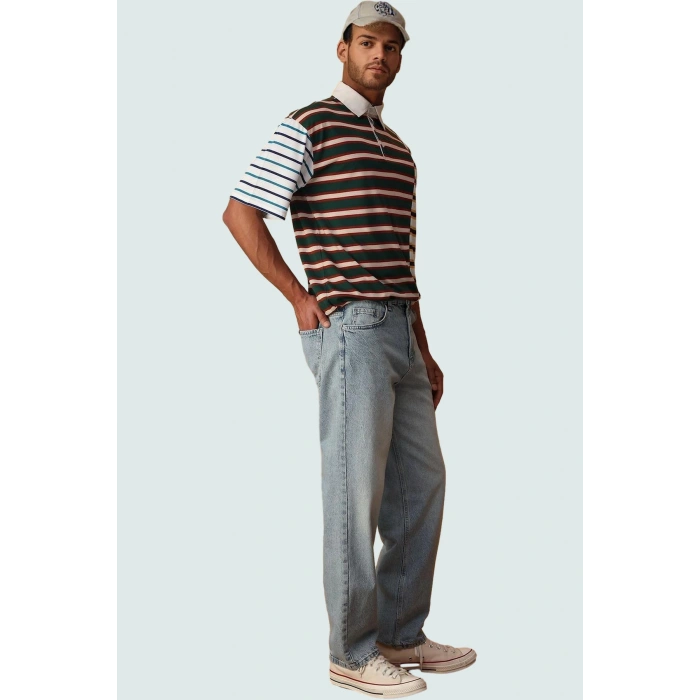 Erkek Pamuk Denim Baggy Kot Pantolon Uzun Boy Casual Stil Günlük Kullanım Kaliteli Malzeme