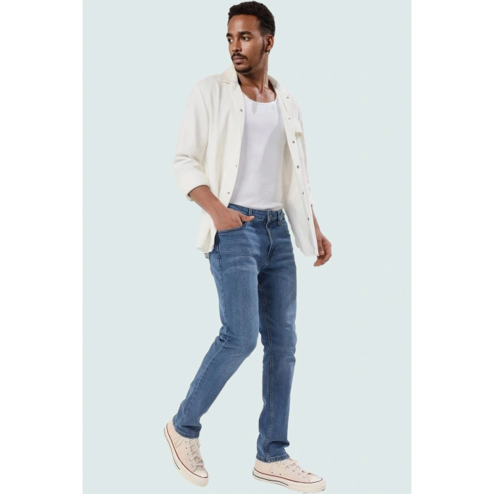 Erkek Pamuk Denim Jean Pantolon Regular Fit Boru Paça Günlük Stil Yaz Aylarının Vazgeçilmezi