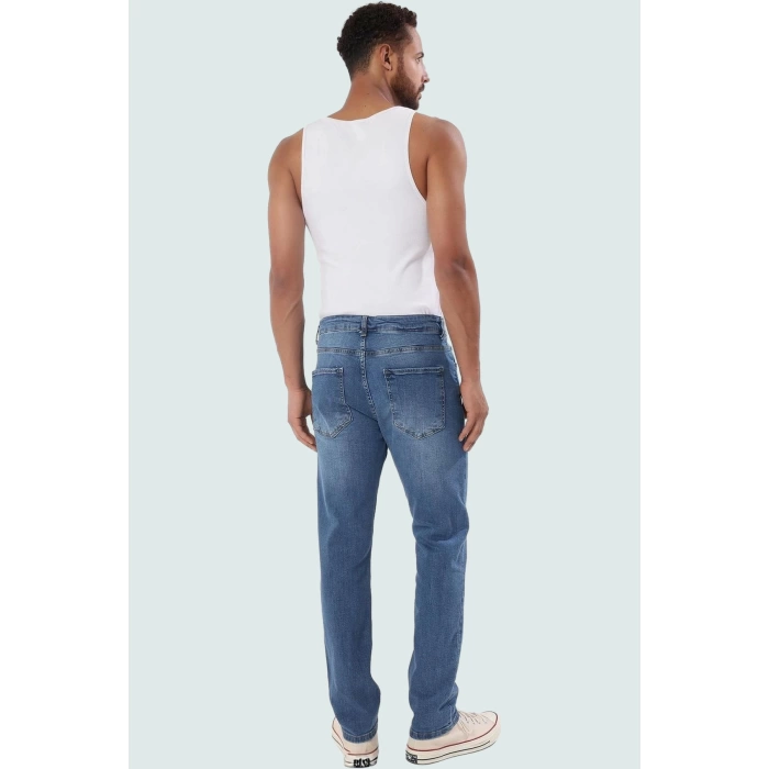 Erkek Pamuk Denim Jean Pantolon Regular Fit Boru Paça Günlük Stil Yaz Aylarının Vazgeçilmezi