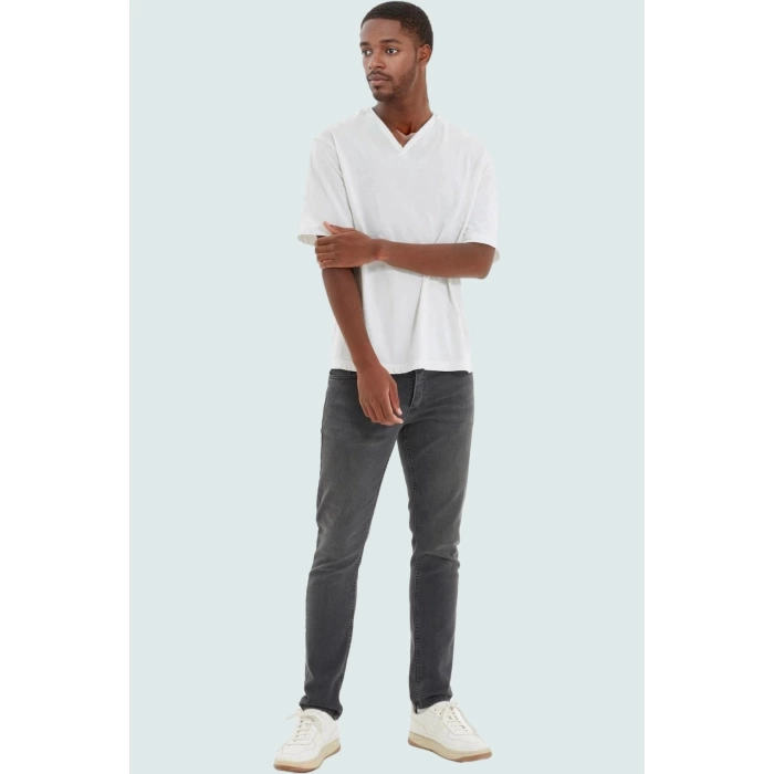 Erkek Pamuk Denim Jean Pantolon Skinny Fit Esnek Tüm Sezonlar Günlük Kullanım Modern Tasarım