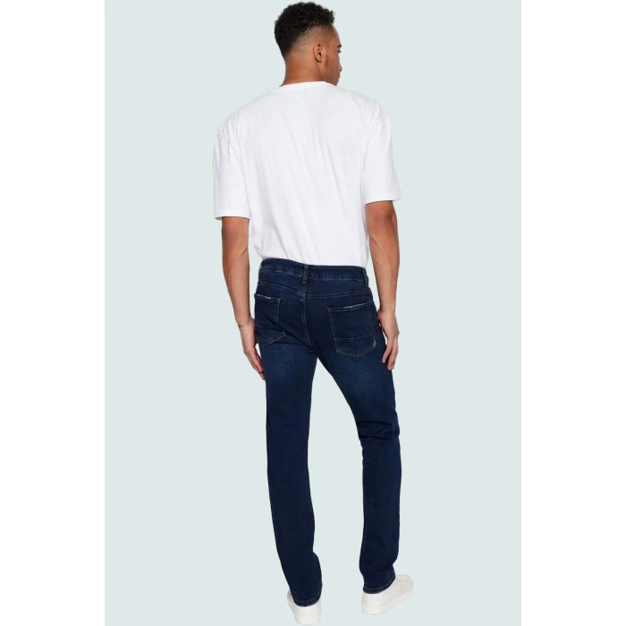 Erkek Pamuk Denim Kot Pantolon Slim Fit Dar Paça Günlük ve Casual Kombinler İçin Hafta Sonu