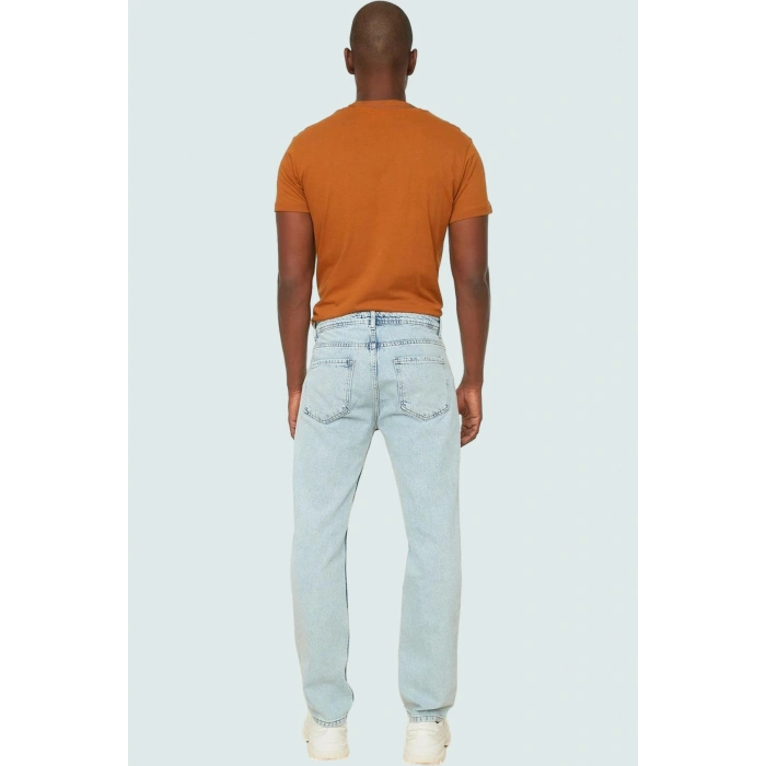 Erkek Pamuk Denim Pantolon Regular Fit Boru Paça Günlük Ve Rahat Yaz Aylarının Vazgeçilmezi