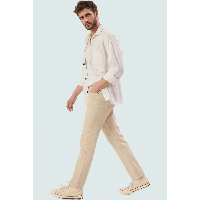 Erkek Pamuk Denim Pantolon Yüksek Bel Uzun Boy Casual Stil Günlük Kullanım Kaliteli Malzeme