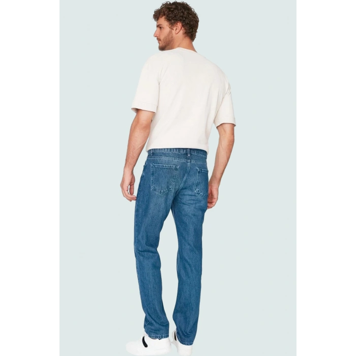 Erkek Pamuk Denim Pantolon Yüksek Bel Uzun Boy Casual Stil Günlük Kullanım Kaliteli Malzeme