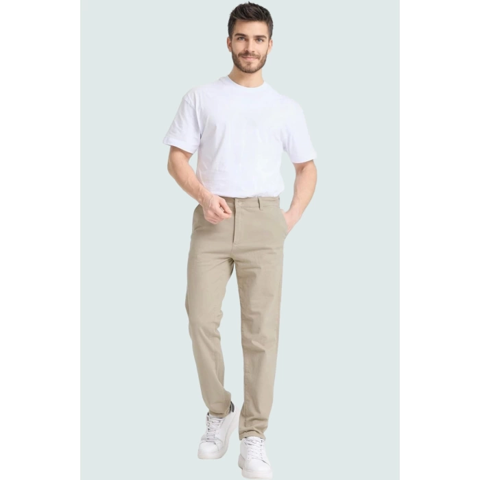 Erkek Pamuklu Chino Pantolon Modern Straight Kalıp Boru Paça Tasarım Yaz Aylarının Vazgeçilmezi