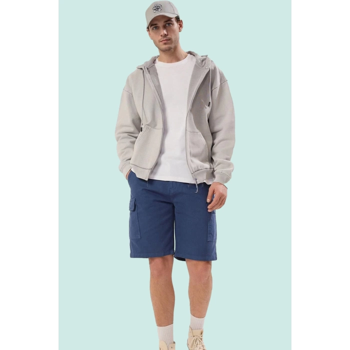 Erkek Pamuklu Denim Şort Rahat Geniş Paça Kısa Boy Günlük Kullanım İçin Ideal Modern Tasarım
