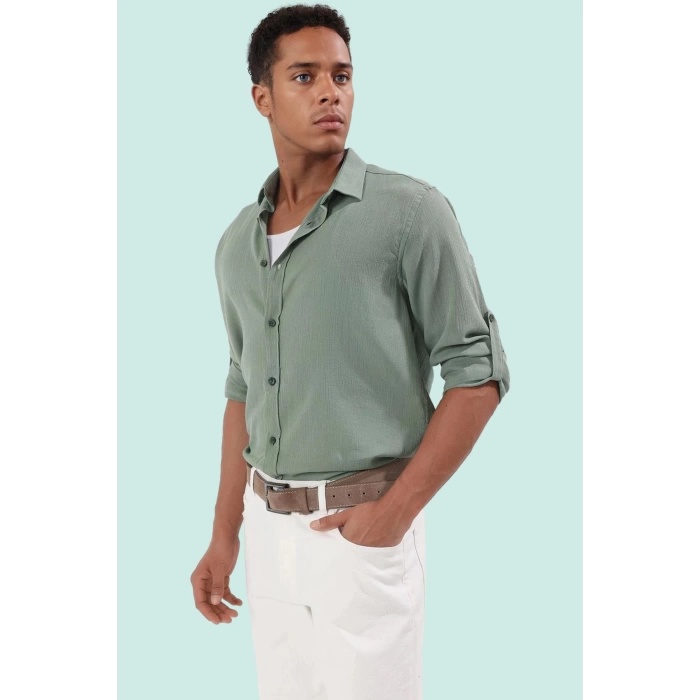 Erkek Pamuklu Gömlek Casual Şıklık Regular Fit Yazlık Günlük Kullanım Yaz Aylarının Vazgeçilmezi