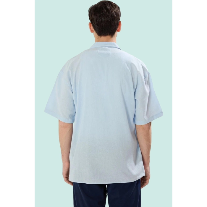 Erkek Pamuklu Gömlek Rahat Oversize Kalıp Kısa Kollu Günlük ve Yazlık Yaz Aylarının Vazgeçilmezi