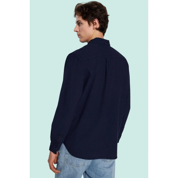 Erkek Pamuklu Keten Görünümlü Gömlek Regular Fit Rahat Günlük Stil Yaz Aylarının Vazgeçilmezi