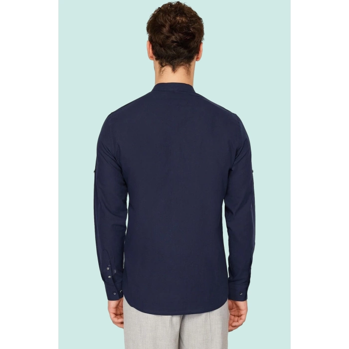Erkek Pamuklu Slim Fit Hakim Yaka Gömlek Yazın Rahatlığı ve Şıklığı Yaz Aylarının Vazgeçilmezi