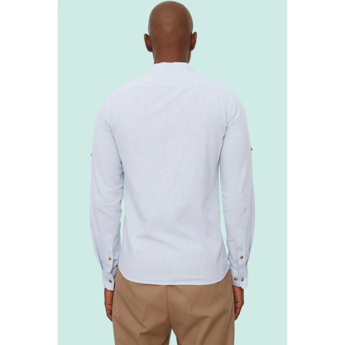 Erkek Pamuklu Slim Fit Hakim Yaka Gömlek Yazın Rahatlığı ve Şıklığı Yaz Aylarının Vazgeçilmezi