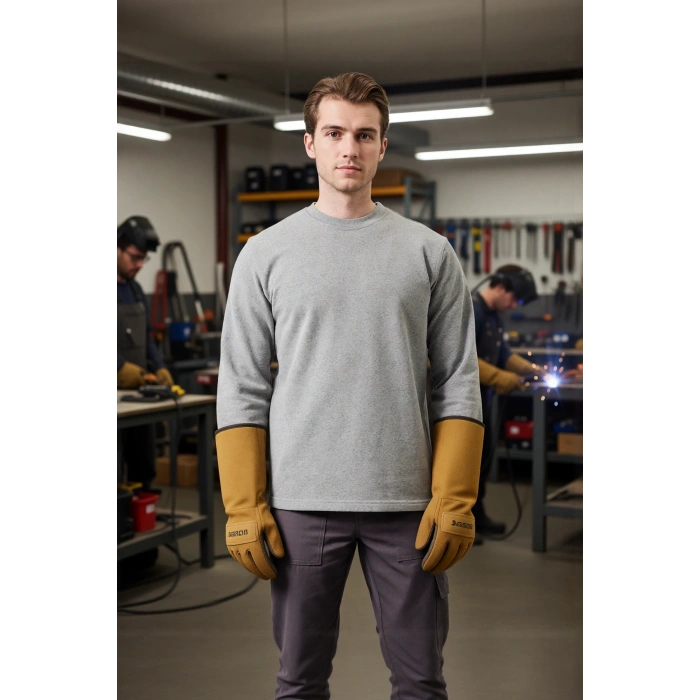 Erkek Pamuklu Sweatshirt Kışlık ISG Üniforması Herba Basic Rahat Kesim Günlük İş Kullanımı