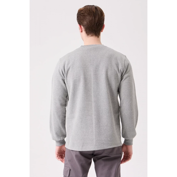 Erkek Pamuklu Sweatshirt Kışlık ISG Üniforması Herba Basic Rahat Kesim Günlük İş Kullanımı