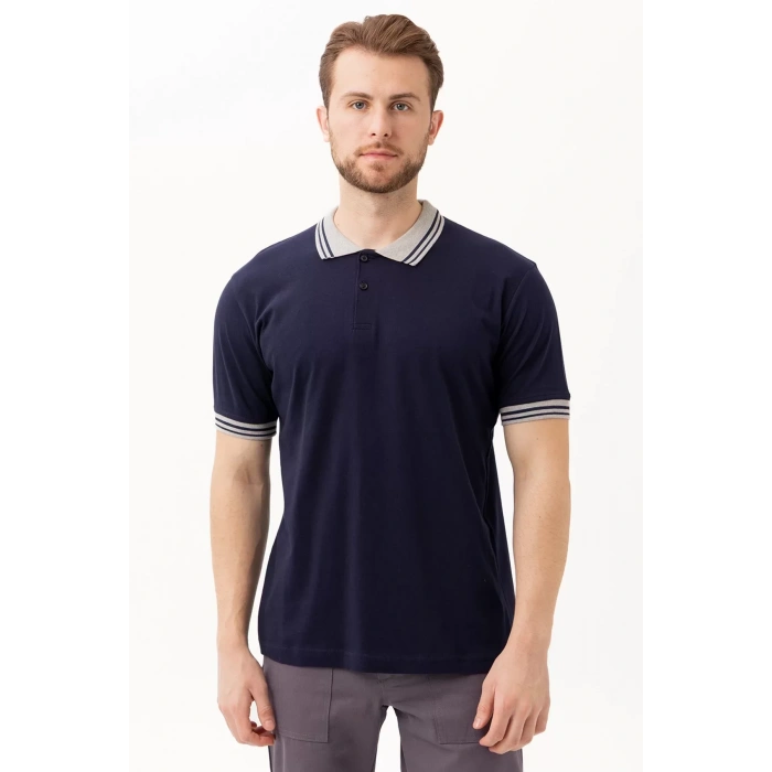 Erkek Polo Tişört İş Güvenliği Üniforması Hornet Şeritli Yaka Kol Detaylı Şık Tasarım