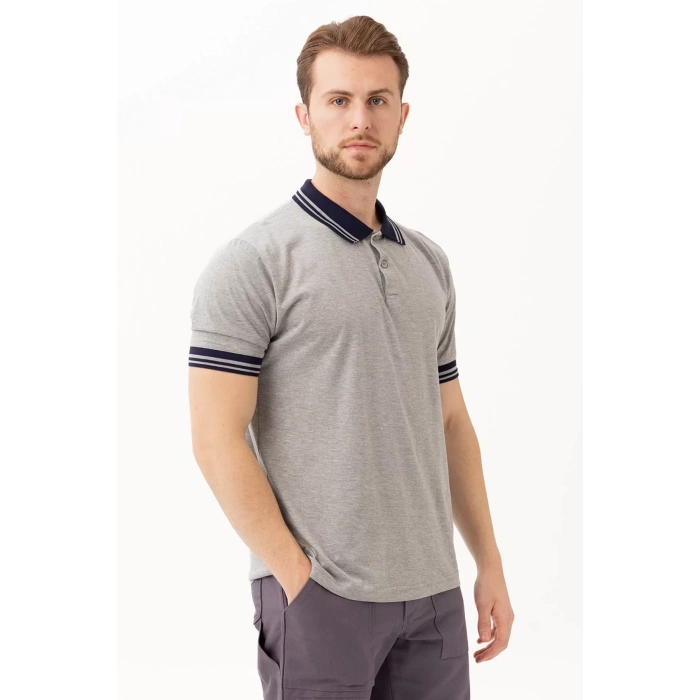 Erkek Polo Tişört İş Güvenliği Üniforması Hornet Şeritli Yaka Kol Detaylı Şık Tasarım