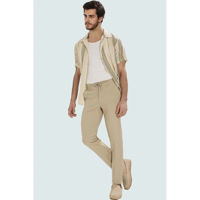 Erkek Regular Boy Slim Fit Cigarette Kalıp Pantolon Günlük Stil Yaz Aylarının Vazgeçilmezi