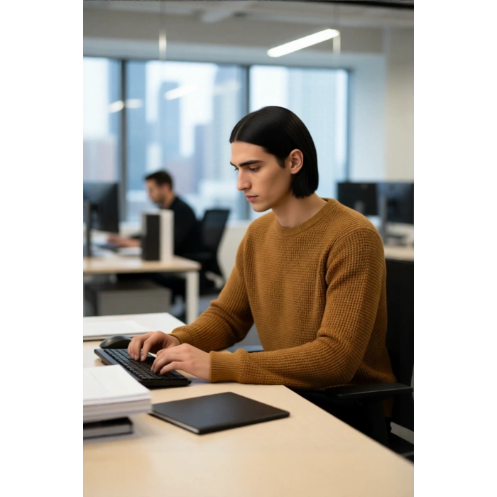 Erkek Regular Fit Dokulu Bisiklet Yaka Triko Kazak Soğuk Kış Günleri İçin İdeal Orta Kalınlık