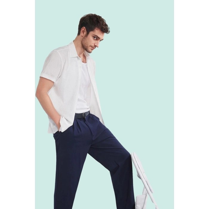 Erkek Regular Fit Gömlek Dokuma Kumaş Nefes Alabilir Yazlık Günlük Kullanım Modern Tasarım