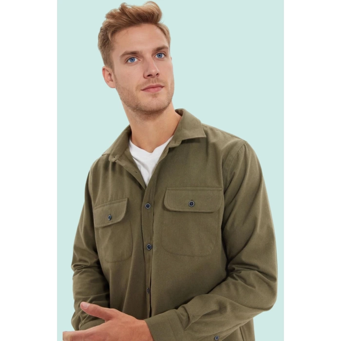 Erkek Regular Fit Kışlık Flanel Gömlek Renk Casual Günlük Hafta Sonu Yaz Aylarının Vazgeçilmezi