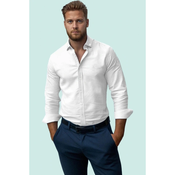 Erkek Regular Fit Oxford Gömlek Kolay Ütülenebilir Günlük Kullanım Yaz Aylarının Vazgeçilmezi