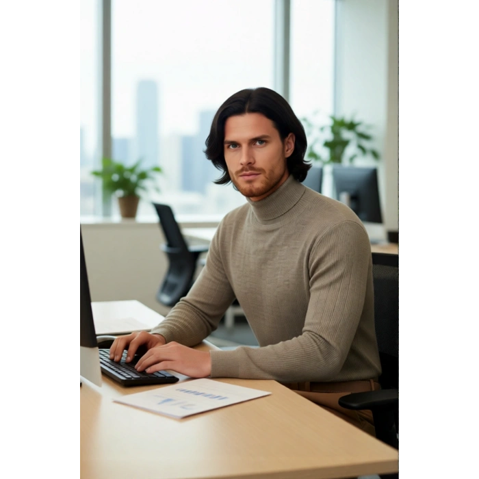 Erkek Regular Fit Triko Balıkçı Yaka Kazak Modern Ve Şık Görünümüyle Gardırobunuzun Vazgeçilmezi